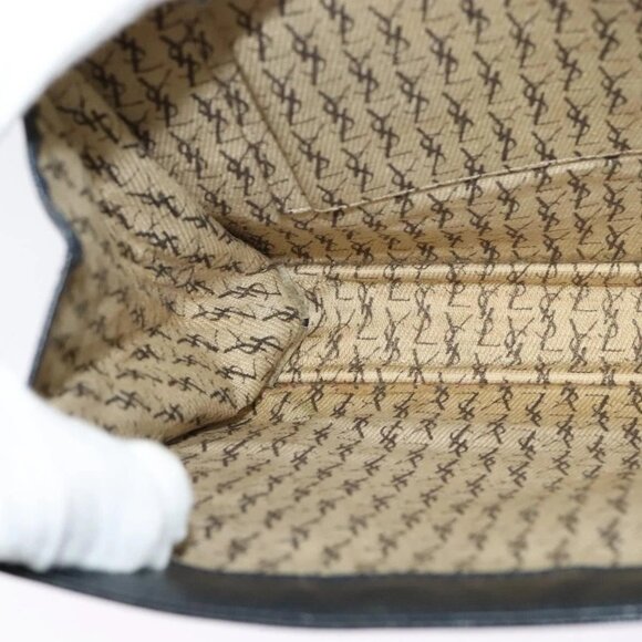 SAINT LAURENT Clutch Bag Leather Black Auth - Picture 12 of 15